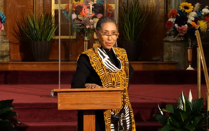 Brenda Brunson-Bey Delivered Her Increasingly Popular Pastoral Message “Sister, Who Do You Think You Are?” to Brooklyn’s Historic First Church congregation, March 29 Palm Sunday.